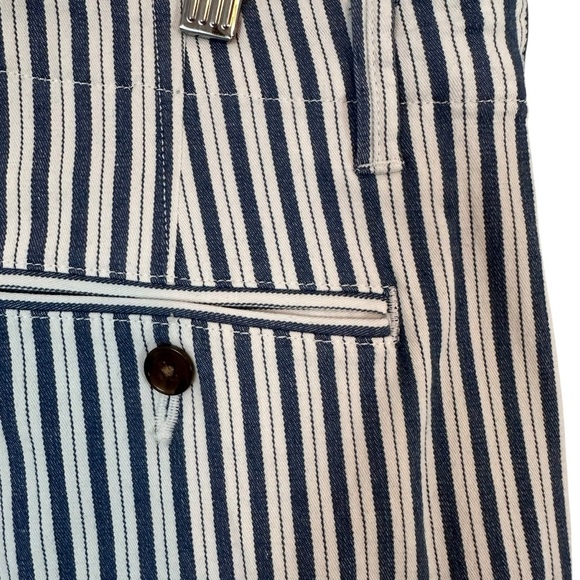 Lands End Women’s Mid Rise Classic Straight Leg Chino Ankle Pants Stripe Size 10 - Picture 13 of 16